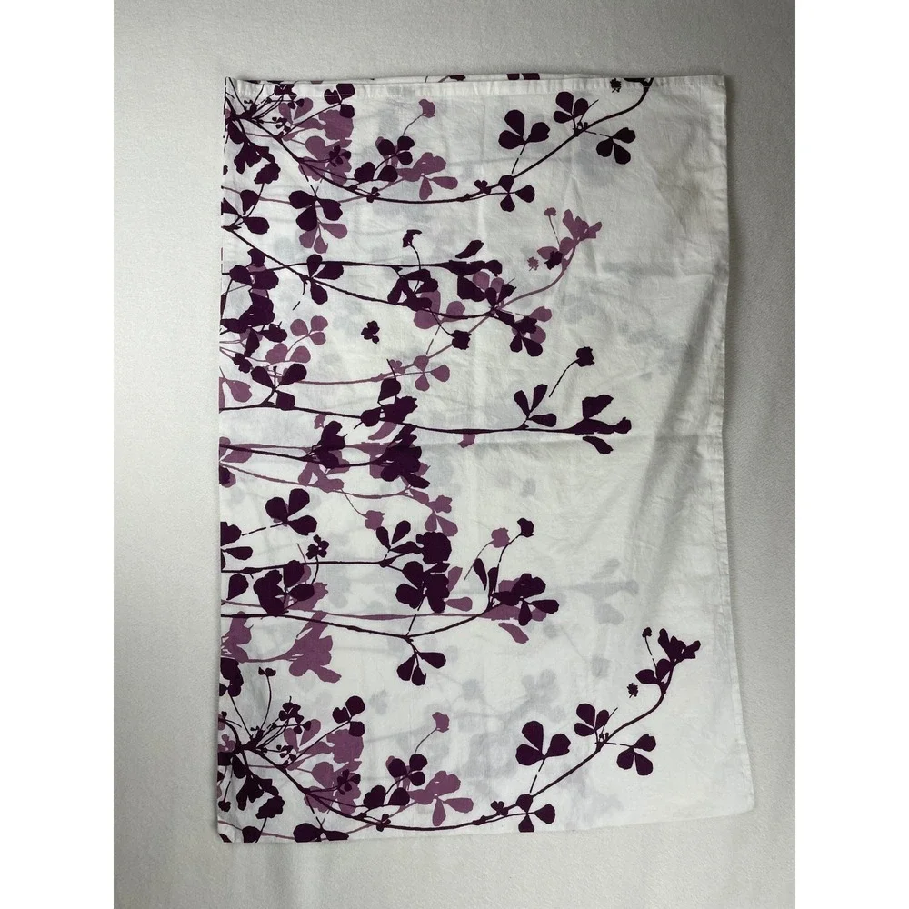 IKEA Ransby Duvet Cover Set Purple Floral White Cotton Full Queen 3pc 13867